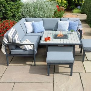 Siena lounge/dining set with gas firepit