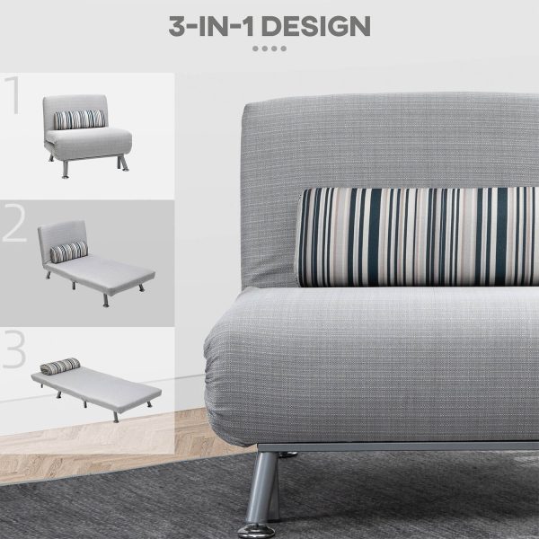 Sofa Chair Lounge Sleeper Bed Grey