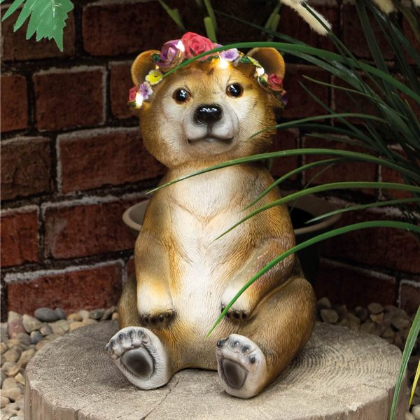 Solar Garden Female Bear With Light Up Head Band