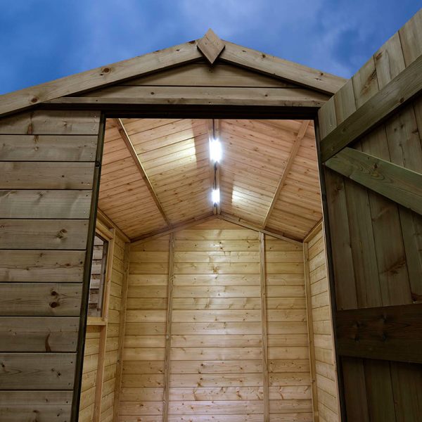 Solartech Premium Garden Building Solar Lighting & Charging Kit 3 - Suitable for Apex Roofed Sheds up to 4m x 3.5m (14 x 12')