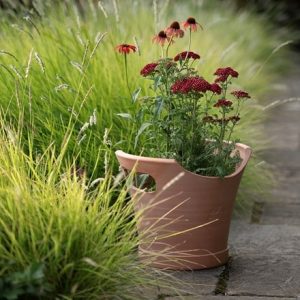 Terracotta milk bucket pot