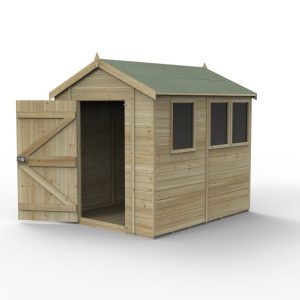 Timberdale 8x6 Tongue and Groove Pressure Treated Apex Wooden Garden Shed (3 Windows)