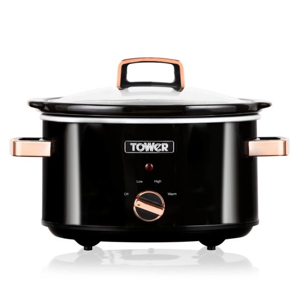 Tower Slow Cooker 3.5L Black Rose Gold