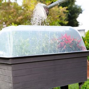 Urban balcony raised bed hood