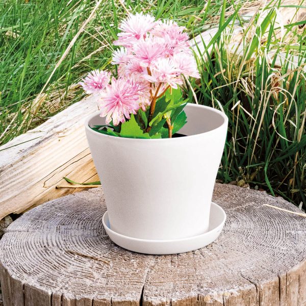 White Plastic Plant Pot 10.5X9Cm