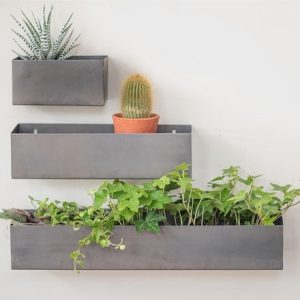 Zinc wall planters - set of 3