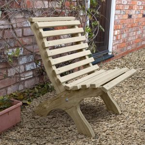 Forest Kuba Curved Wooden Garden Chair 2'0 x 2'5 (0.60m x 0.74m)