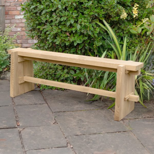 Forest Wooden Sleeper Pew Garden Bench 4'11 x 1'4 (1.50m x 0.40m)