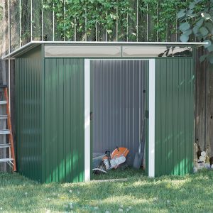 Garden Shed Outdoor Storage Tool Organizer W/ Double Sliding Door