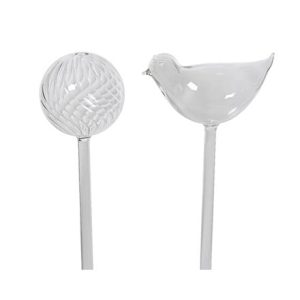 Glass houseplant waterer - sphere / bird