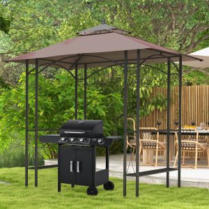 Grill Gazebo 250Cm X 150Cm X 255Cm Brown
