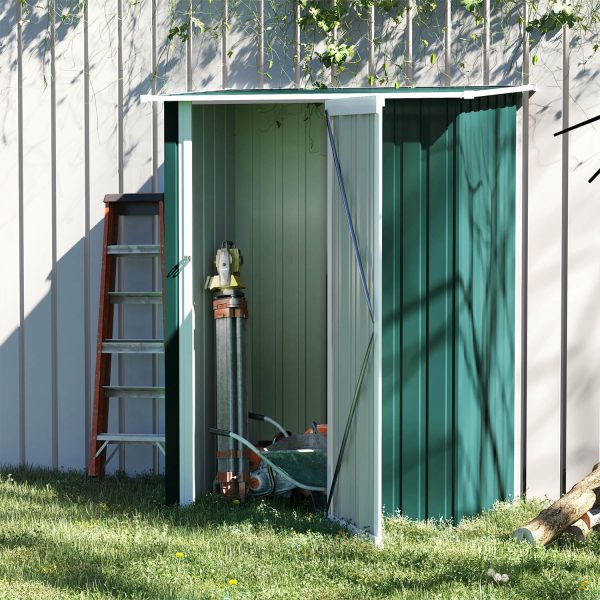 Outdoor Storage Shed Steel Garden Shed W/ Lockable Door Green