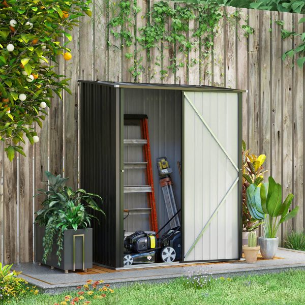 Outdoor Storage Shed W/ Lockable Door For Garden Black