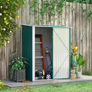 Outdoor Storage Shed W/ Lockable Door For Garden Green