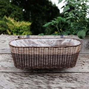 Weatherproof set of two oval balcony planters