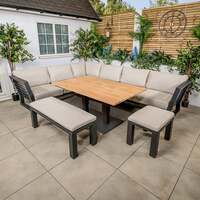 Bracken Outdoors Seattle Aluminium Lounge Corner Garden Furniture Set with Adjustable Table, Late April 2025