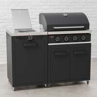 Draco Grills Titan 4 Burner Black Outdoor Kitchen Gas Barbecue with Side Burner Cabinet, Mid April 2025