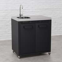 Draco Grills Titan Outdoor Kitchen Black Sink Cabinet with Stainless Steel Top, Early April 2025