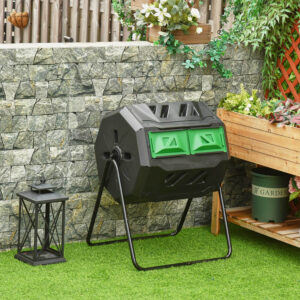 160L Outdoor Tumbling Compost Bin Black