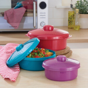 3Pc Microwave Casserole Pots