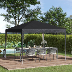 3X3M Garden Pop Up Gazebo Canopy Black