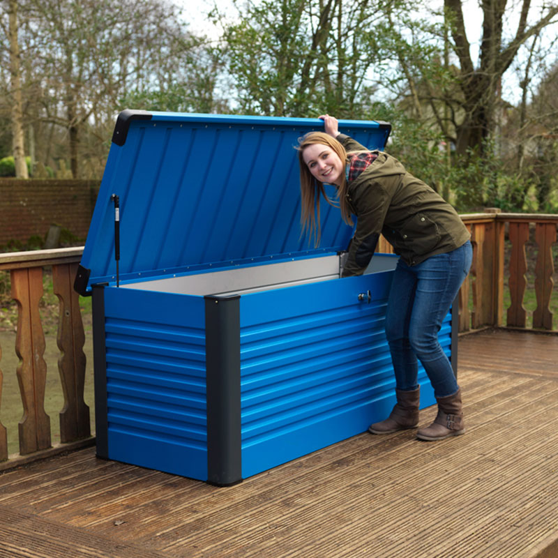 4'x2'5 (1.2x0.75m) Trimetals Blue Protect.a.Box - Premium Metal Garden Storage