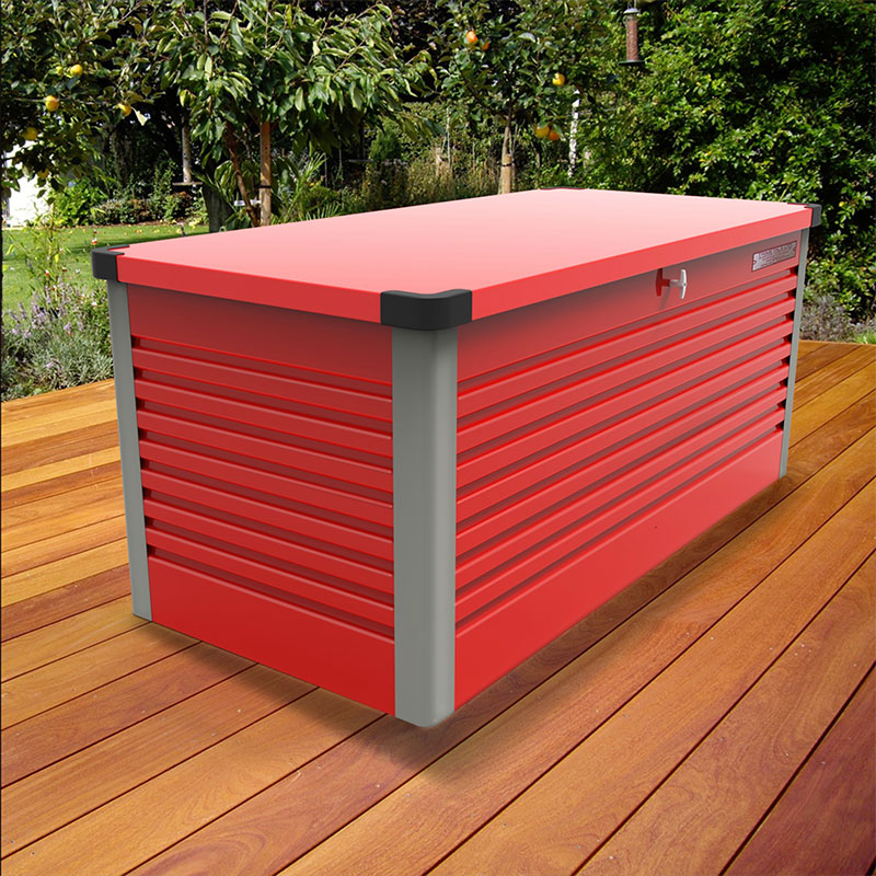 4'x2'5 (1.2x0.75m) Trimetals Red Protect.a.box - Premium Metal Garden Storage