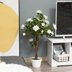 90Cm White Rose Tree In Pot