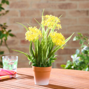 Artificial Potted Yellow Allium 35Cm