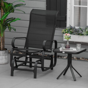 Black Garden Gliding Rocking Chair
