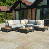 Bracken Outdoors Aruba Square Aluminium Corner Sofa Outdoor Lounge Set with Coffee Table