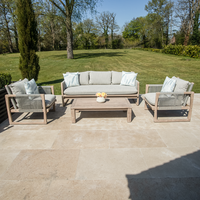 Bracken Outdoors Burford Rope Wooden Garden Furniture Lounge Sofa Set with Coffee Table