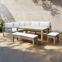 Bracken Outdoors Burford Rope Wooden Square Corner Sofa Garden Furniture Set with Mid Height Table, Late february 2026