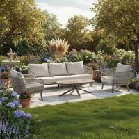 Bracken Outdoors Cadiz Aluminium and Rope Lounge Sofa Garden Furniture Set with Coffee Table, Mid January 2026