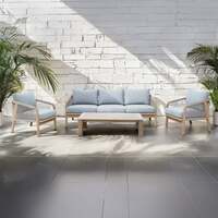 Bracken Outdoors Charlton Acacia Wood and Rope Garden Furniture Lounge Sofa Set with Coffee Table, Early February 2026
