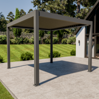 Bracken Outdoors Eclipse Plus 3m x 3m Grey Square Motorised Aluminium Garden Pergola with Lights, Early March 2026
