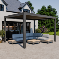 Bracken Outdoors Eclipse Plus 3m x 4m Grey Rectangular Motorised Aluminium Garden Pergola with Lights, Mid March 2026