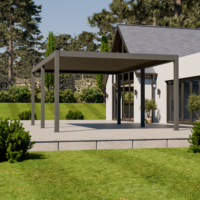 Bracken Outdoors Eclipse Plus 6m x 4m Grey Rectangular Motorised Aluminium Garden Pergola with Lights, Late May 2025