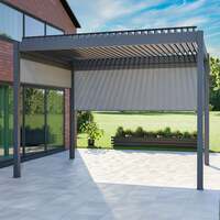Bracken Outdoors Gemini 3m x 4m Grey Aluminium Garden Pergola with 3m and 4m Blinds, Mid May 2025