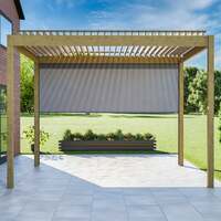 Bracken Outdoors Gemini 3m x 4m Wood Effect Aluminium Garden Pergola with 3m Blind, End of April 2025