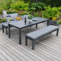 Bracken Outdoors Maldives Aluminium 6 Seat Rectangular Garden Dining Bench Set, Mid May 2025