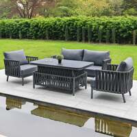 Bracken Outdoors Maldives Rope Aluminium Lounge Garden Sofa Set with Height Adjustable Table, Early March 2026