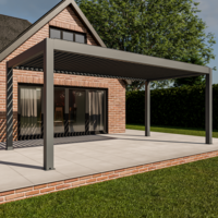 Bracken Outdoors Meridian 6m x 3m Grey Motorised Aluminium Garden Pergola with LED Lights, End of February 2026