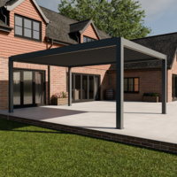 Bracken Outdoors Meridian 6m x 4m Grey Motorised Aluminium Garden Pergola with LED Lights, Mid March 2026