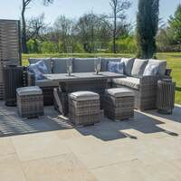 Bracken Outdoors Montrose Rattan Corner Garden Furniture Set with Adjustable Table, Late April 2025