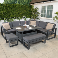 Bracken Outdoors Portland Aluminium Corner Garden Furniture Set with Adjustable Table, Early February 2026