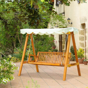 Cream White 3 Seater Swing Chair