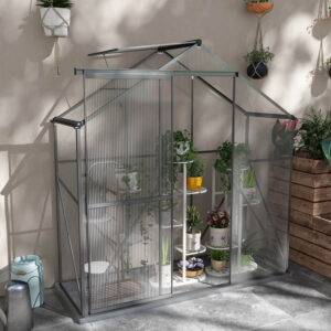 Dark Grey 6 X 2.5Ft Polycarbonate Greenhouse
