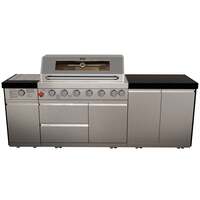 Draco Grills 6 Burner BBQ Modular Outdoor Kitchen with Sear Station and Double Door Cabinet, Mid June 2025 / With Granite Sides