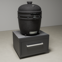 Draco Grills Fusion Outdoor Kitchen Black Low Cabinet with Kamado 27 Inch (69cm)